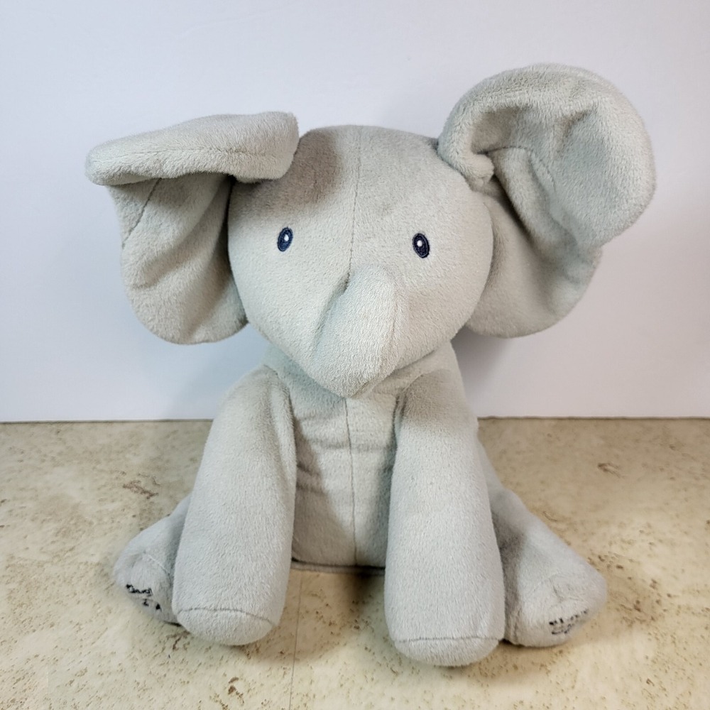 BABY GUND Flappy the Elephant Singing‎ Talking Animated 12" Plush Toy Tested #1